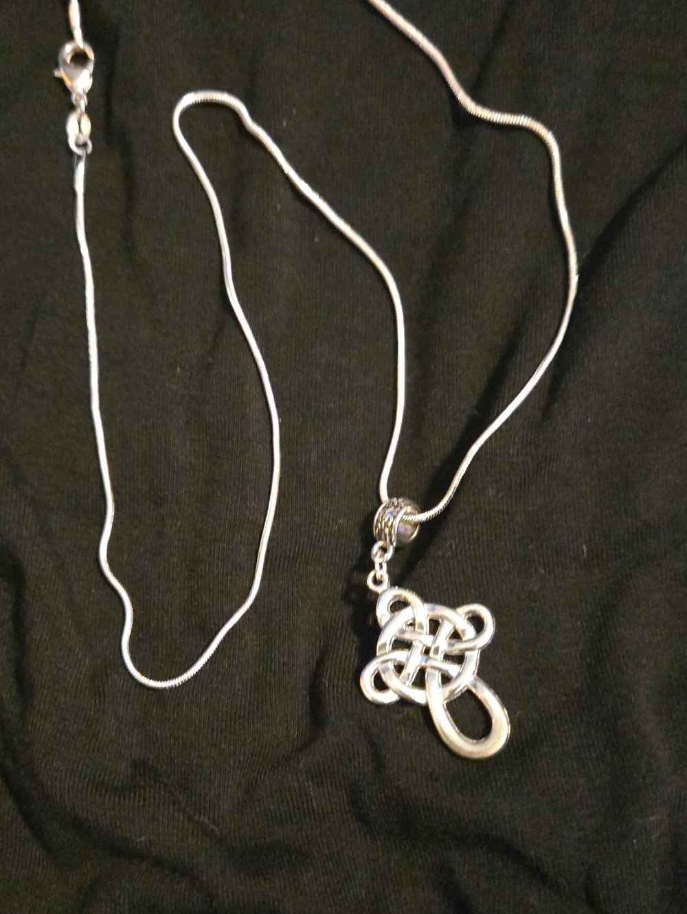 Classic Silver Knot Pendant Necklace for Women